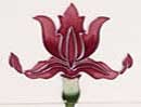 Agnews Oriental Iris Tile Set Ivory / Burgundy<br>