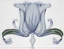 Agnews Tulip Tile Set Ivory / Blue<br>