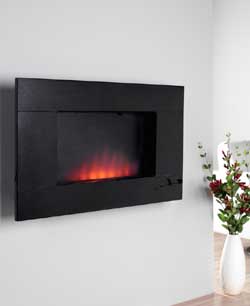 Be modern Fires Dante Black Granite Hang on the Wall Electric Fire