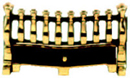 Brass trim & black / brass front