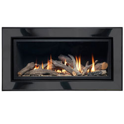 Apex Fires Cirrus X1 HE Black Nickel Log Hole in the Wall Inset Gas Fire