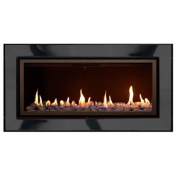 Apex Fires Cirrus X1 HE Black Nickel Pebble Hole in the Wall Inset Gas Fire