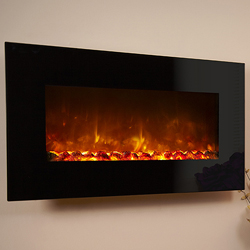 Celsi Electriflame XD Black Glass Wall Mounted Electric Fire