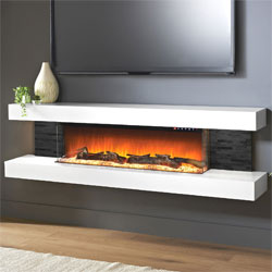 Evolution Fires Vegas 72 White Black Wall Mounted Electric Fire