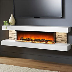 Evolution Fires Vegas 72 White Cream Wall Mounted Electric Fire
