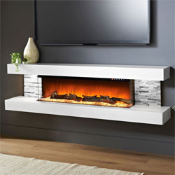 Evolution Fires Vegas 72 White Grey Wall Mounted Electric Fire