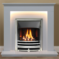 Gallery Fireplaces Hutton Arctic White Marble Fireplace