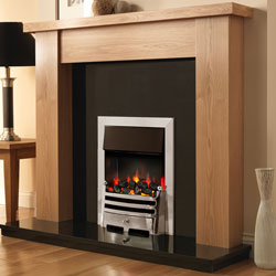 Pure Glow Stanford 54 Oak and Bauhaus Illusion Electric Fireplace Suite