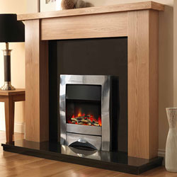 Pure Glow Stanford 48 Oak and Zara Illusion Electric Fireplace Suite