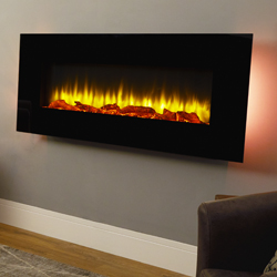 Signature Fireplaces Georgia Black Hang on the Wall Electric Fire