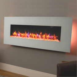 Signature Fireplaces Georgia White Hang on the Wall Electric Fire